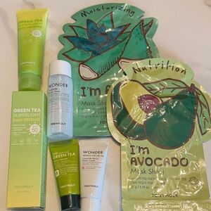 TONYMOLY Skincare Set w/2 Sheet Masks, Toner, Foam Cleanser, Water Cream, SPF- 6
